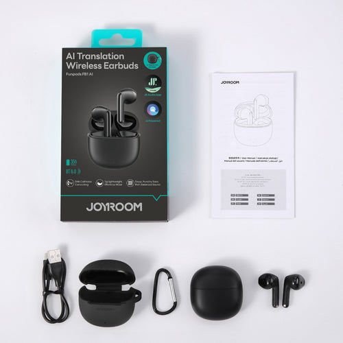 Joyroom JR-FB1 Funpods Bluetooth 6.0 Ασύρματα Ακουστικά TWS με Λειτουργίες AI - Μαύρο