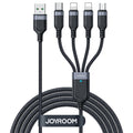 Joyroom S-A18 4in1 Καλώδιο USB-A σε USB-C / 2× Lightning / Micro USB 1,2 m - Μαύρο