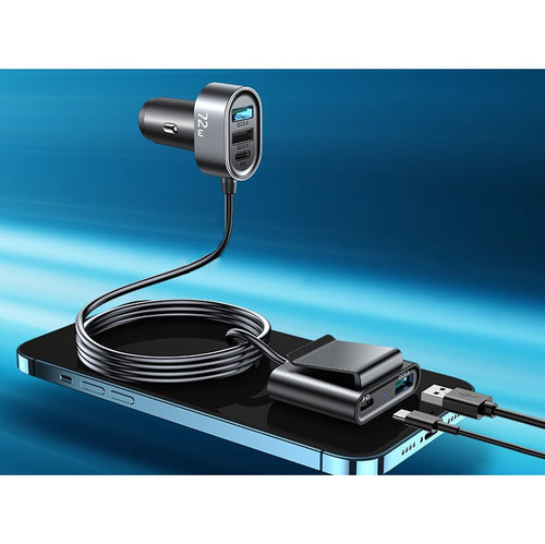 Φορτιστής Αυτοκινήτου Joyroom JR-CL05 2xPD + 2xQC3.0 72W με Καλώδιο 1.5m Μαύρος