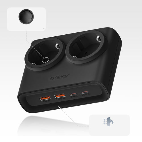 Orico PDC25 25W Πολύπριζο 6 θέσεων με 2x AC, 2x USB-A, 2x USB-C και GaN
