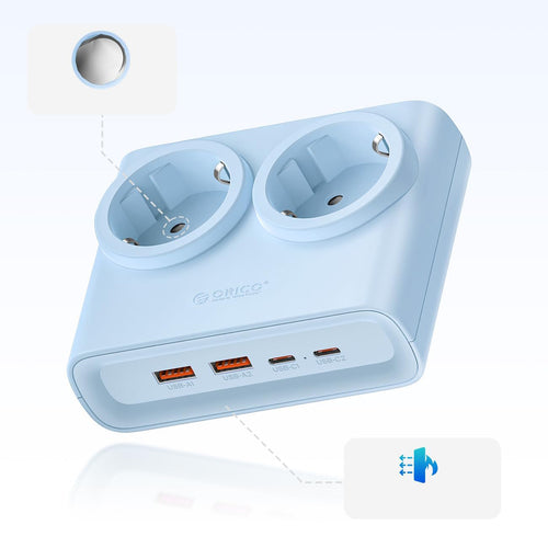 Orico PDC25 25W Πολύπριζο 6 θέσεων με 2x AC, 2x USB-A, 2x USB-C και GaN