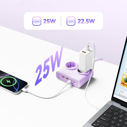 Orico PDC25 25W Πολύπριζο 6 θέσεων με 2x AC, 2x USB-A, 2x USB-C και GaN