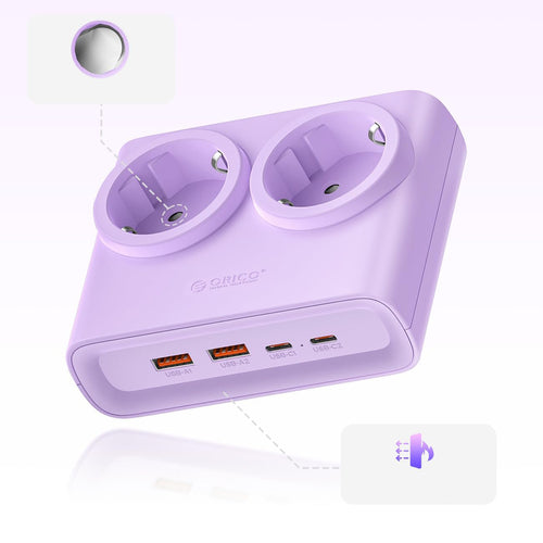 Orico PDC25 25W Πολύπριζο 6 θέσεων με 2x AC, 2x USB-A, 2x USB-C και GaN