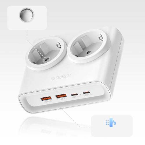 Orico PDC25 25W Πολύπριζο 6 θέσεων με 2x AC, 2x USB-A, 2x USB-C και GaN
