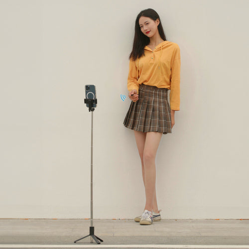 Selfie Stick Wozinsky WHS1Y Τηλεσκοπικό Tripod 100cm με Θήκη Τηλεφώνου και Bluetooth Τηλεχειριστήριο Μαύρο