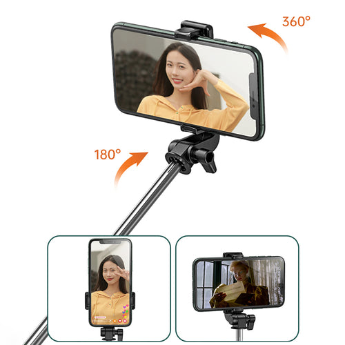 Selfie Stick Wozinsky WHS1Y Τηλεσκοπικό Tripod 100cm με Θήκη Τηλεφώνου και Bluetooth Τηλεχειριστήριο Μαύρο