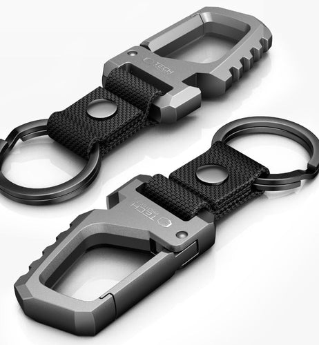 Tech-Protect Slidelock Μπρελόκ Αλουμινίου με Carabiner & Ανοιχτήρι – Μαύρο/Γκρι 1τεμ