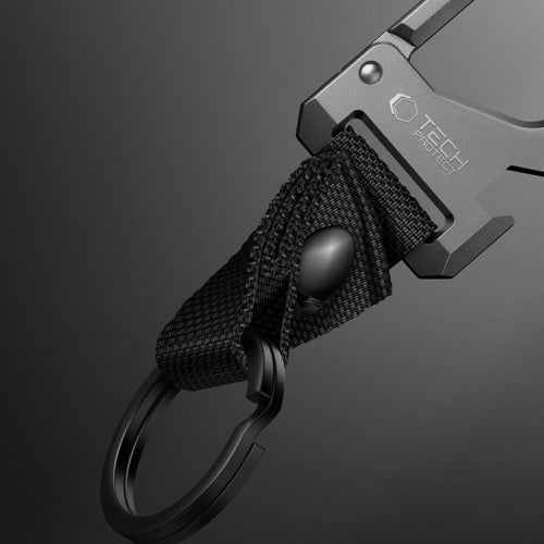 Tech-Protect Slidelock Μπρελόκ Αλουμινίου με Carabiner & Ανοιχτήρι – Μαύρο/Γκρι 1τεμ | www.lightgear.gr