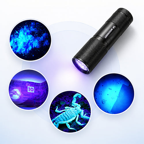 Φακός Χειρός UV Wozinsky WLD-9L με 9 LED IP65 για Εντοπισμό Ιχνών - Μαύρος