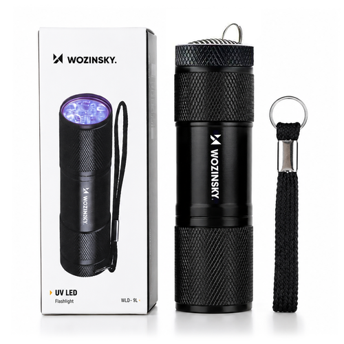 Φακός Χειρός UV Wozinsky WLD-9L με 9 LED IP65 για Εντοπισμό Ιχνών - Μαύρος