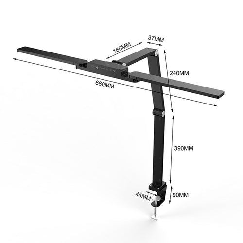 Wozinsky WLM-800 – Επιτραπέζιο Φωτιστικό Γραφείου 156 LED 24W με Τηλεχειριστήριο - Μαύρη