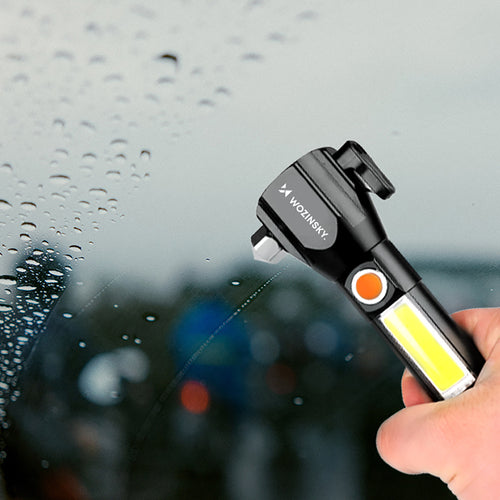 Φακός Χειρός Wozinsky WLR-31 500 lm με Θραύστη Τζαμιών και Κόφτη Ζώνης Ασφαλείας - Μαύρος