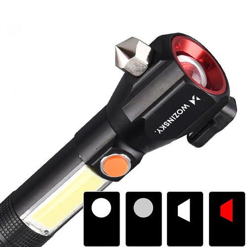 Φακός Χειρός Wozinsky WLR-31 500 lm με Θραύστη Τζαμιών και Κόφτη Ζώνης Ασφαλείας - Μαύρος