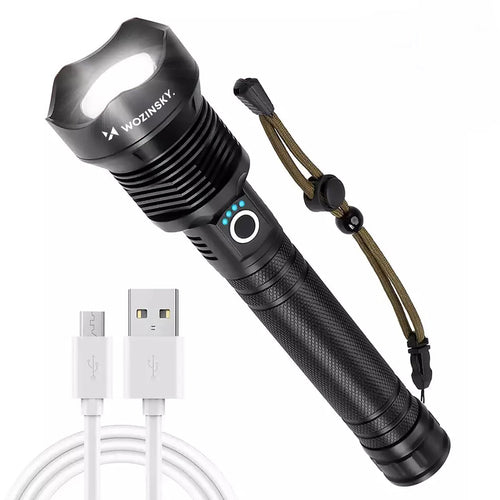 Φακός Χειρός Wozinsky WLT-20W CREE 20 W 2000 lm IP65 με Ρυθμιζόμενη Δέσμη - Μαύρος