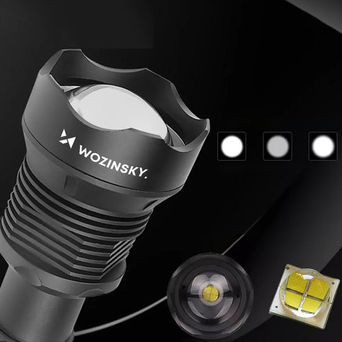 Φακός Χειρός Wozinsky WLT-20W CREE 20 W 2000 lm IP65 με Ρυθμιζόμενη Δέσμη - Μαύρος
