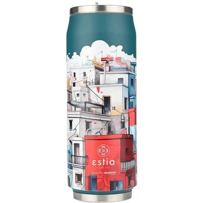 Ανοξείδωτο Θερμός με Καλαμάκι Estia Save the Aegean 500ml