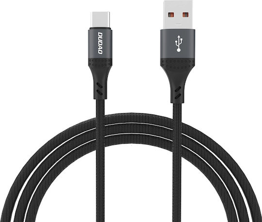 Dudao L3ST Καλώδιο USB-A σε USB-C 5A 1.2m Πλεκτό - Μαύρο